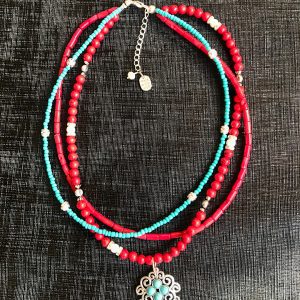 bohocoralnecklace