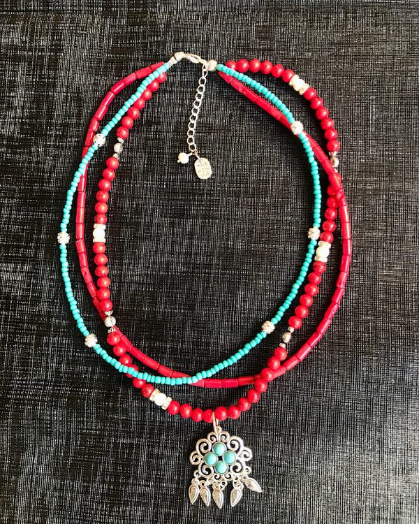 bohocoralnecklace