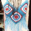 Χειροποίητο Πλεκτό Καλοκαιρινό Μπλουζάκι Boho με Κρόσια - Image 2