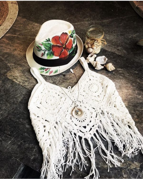 Χειροποίητο Πλεκτό Καλοκαιρινό Μπλουζάκι Boho με Κρόσια - Image 7