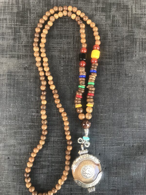Ενεργειακό Κολιέ Boho, με Ξύλινες Χάντρες Mala, Ημιπολύτιμους Λίθους και Κρύσταλλα II - Image 2