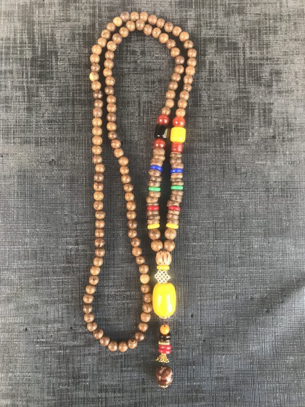 Ενεργειακό Κολιέ Boho, με Ξύλινες Χάντρες Mala, Ημιπολύτιμους Λίθους και Κρύσταλλα II - Image 4
