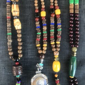 Ενεργειακό Κολιέ Boho, με Ξύλινες Χάντρες Mala, Ημιπολύτιμους Λίθους και Κρύσταλλα II