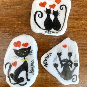 Stone Art - Ζωγραφικη σε Πετρουλες with Love from Aegina "Οι Γατουλες¨