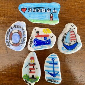 Stone Art - Ζωγραφικη σε Πετρουλες with Love from Aegina