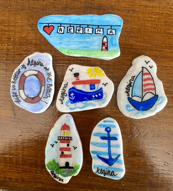 Stone Art - Ζωγραφικη σε Πετρουλες with Love from Aegina