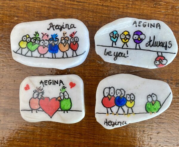 Stone Art - Ζωγραφικη σε Πετρουλες with Love from Aegina ¨Τα Πουλακια¨