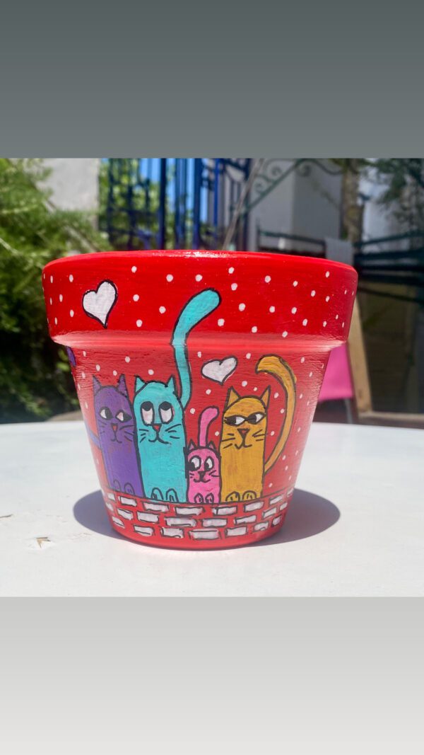 Ζωγραφιστες Γλάστρουλες Terracotta Cat Love! - Image 4