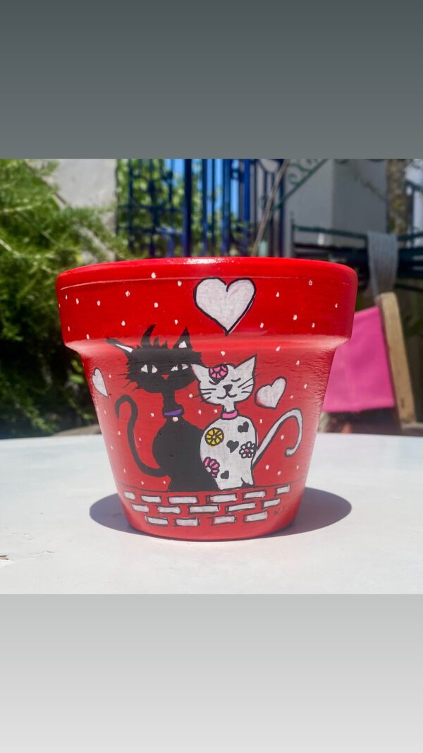 Ζωγραφιστες Γλάστρουλες Terracotta Cat Love! - Image 3
