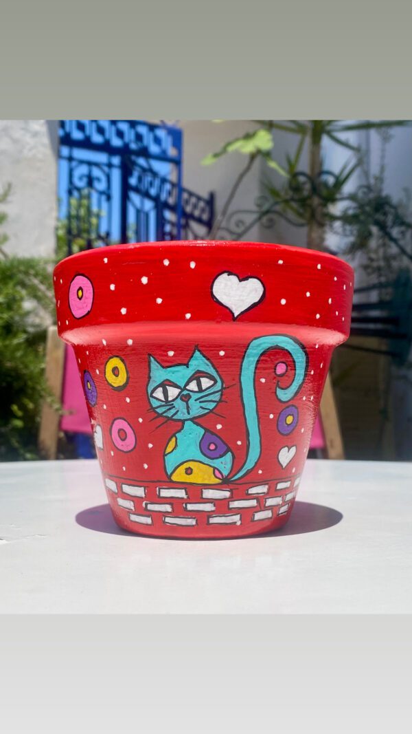 Ζωγραφιστες Γλάστρουλες Terracotta Cat Love! - Image 2