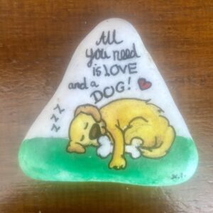 Stone Art - Ζωγραφικη σε Βοτσαλο - All you need is Love and a Dog!