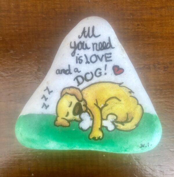 Stone Art - Ζωγραφικη σε Βοτσαλο - All you need is Love and a Dog!